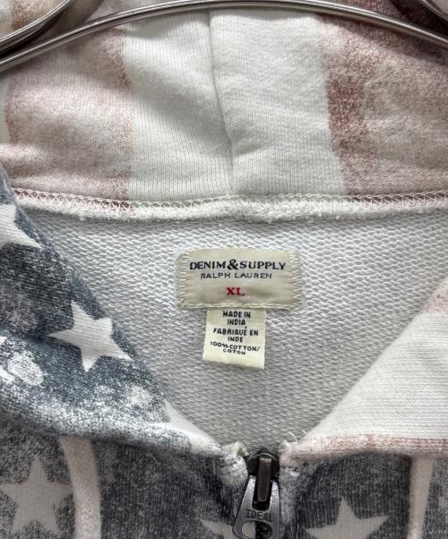 Denim & Supply Ralph Lauren（デニム＆サプライ ラルフローレン）Denim & Supply Ralph Lauren (デニム＆サプライ ラルフローレン) 星条旗プリントジップパーカー レッド×ブルー サイズ:XLの古着・服飾アイテム