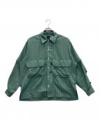 DAIWAダイワ）の古着「TECH SPORTS OPEN COLLAR SHIRTS L/S MINI PLAIDS」｜ブラック