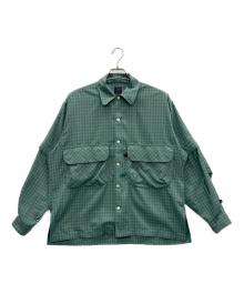 DAIWA（ダイワ）の古着「TECH SPORTS OPEN COLLAR SHIRTS L/S MINI PLAIDS」｜ブラック