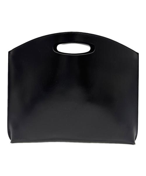 PELULU.TOKYO（ペルル トウキョウ）PELULU.TOKYO (ペルル トウキョウ) フラットミニマルレザーバッグ ブラックの古着・服飾アイテム