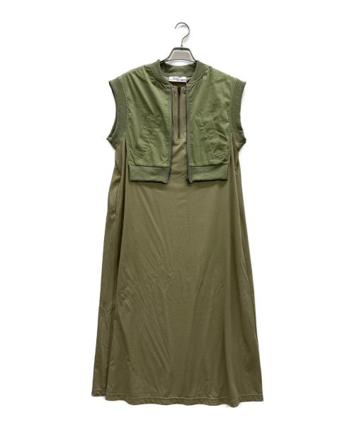 LA SUD（ラッシュド）LA SUD (ラッシュド) チュールレイヤードジャンパースカート カーキ サイズ:38の古着・服飾アイテム