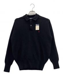 POLO BY RALPH LAUREN（ポロ バイ ラルフローレン）の古着「ウールニットポロシャツ」｜ブラック