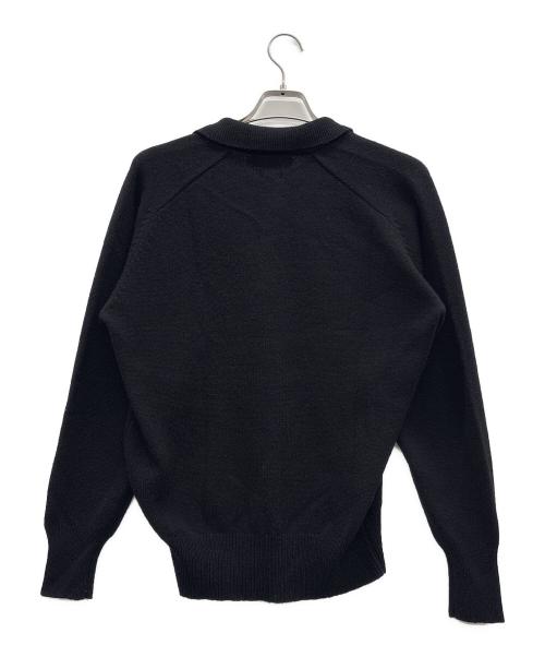 POLO BY RALPH LAUREN（ポロ バイ ラルフローレン）POLO BY RALPH LAUREN (ポロ バイ ラルフローレン) ウールニットポロシャツ ブラック サイズ:Mの古着・服飾アイテム