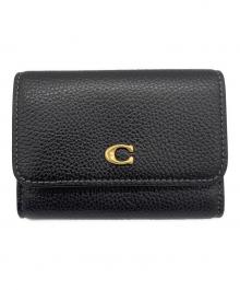COACH（コーチ）の古着「エッセンシャル フラップ カード ケース」｜ブラック