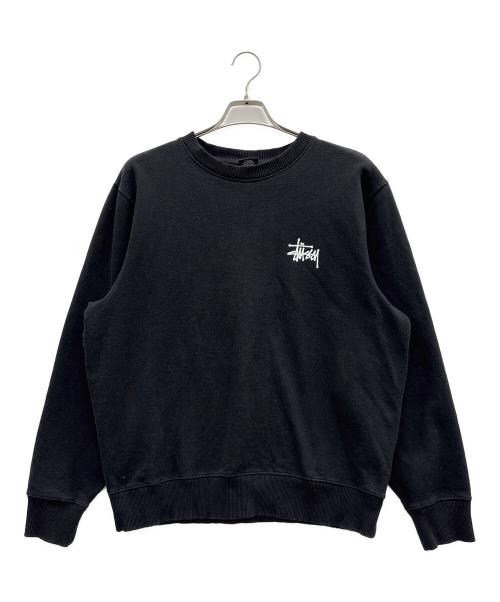 stussy（ステューシー）stussy (ステューシー) クルーネックスウェット ブラック サイズ:Mの古着・服飾アイテム