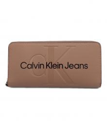 Calvin Klein Jeans（カルバンクラインジーンズ）の古着「ラウンドファスナー財布」｜ベージュ