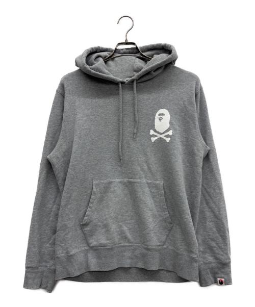 A BATHING APE PIRATE（アベイシングエイプ パイレーツ）A BATHING APE PIRATE (アベイシングエイプ パイレーツ) プリントパーカー グレー サイズ:XLの古着・服飾アイテム