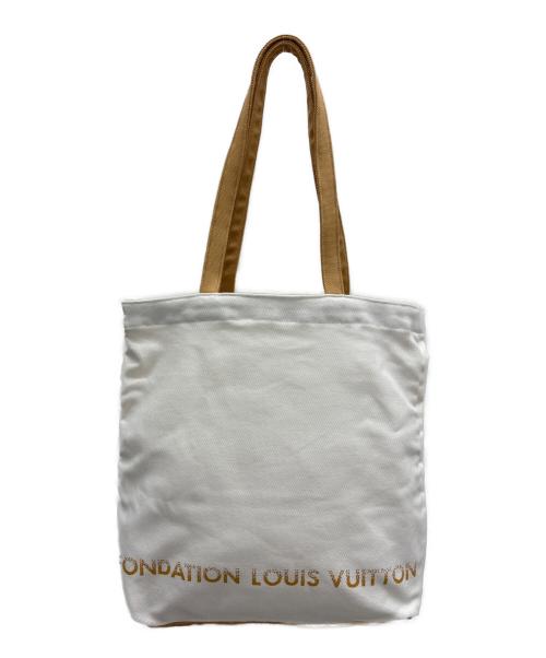 FONDATION LOUIS VUITTON（フォンダシオンルイヴィトン）FONDATION LOUIS VUITTON (フォンダシオンルイヴィトン) トートバッグ ホワイト×ブラウンの古着・服飾アイテム