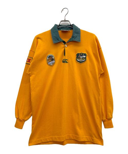 Canterbury（カンタベリー）Canterbury (カンタベリー) WALLABIES ラガーシャツ オレンジ×グリーン サイズ:XLの古着・服飾アイテム