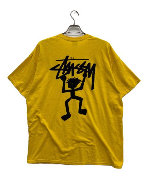 stussy（ステューシー）stussy (ステューシー) シャドーマンプリントTシャツ イエロー サイズ:XLの古着・服飾アイテム