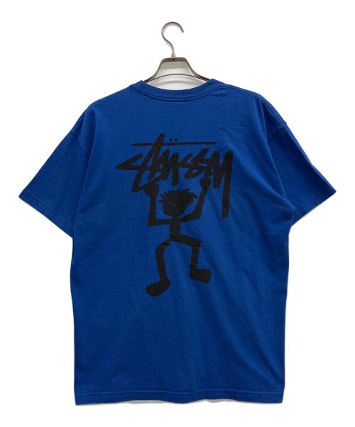 stussy（ステューシー）stussy (ステューシー) シャドーマンプリントTシャツ ブルー サイズ:XLの古着・服飾アイテム