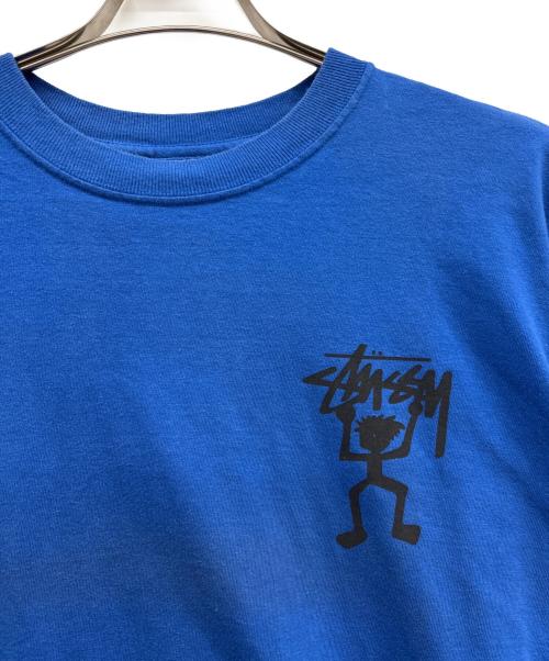 stussy（ステューシー）stussy (ステューシー) シャドーマンプリントTシャツ ブルー サイズ:XLの古着・服飾アイテム