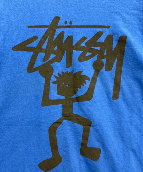 stussy（ステューシー）stussy (ステューシー) シャドーマンプリントTシャツ ブルー サイズ:XLの古着・服飾アイテム