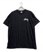 stussyステューシー）の古着「ロゴプリントTシャツ」｜ブラック