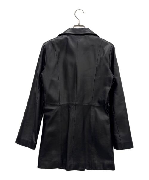 ITALY MODE（-）ITALY MODE (-) レザーコート ブラック サイズ:55の古着・服飾アイテム