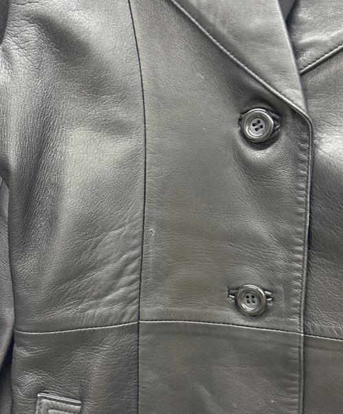 ITALY MODE（-）ITALY MODE (-) レザーコート ブラック サイズ:55の古着・服飾アイテム