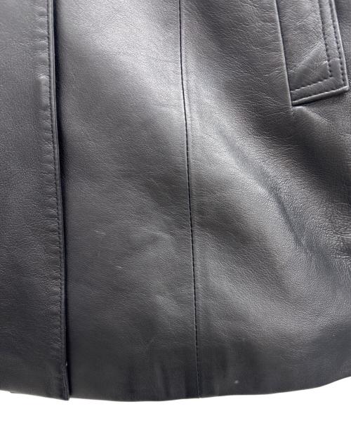 ITALY MODE（-）ITALY MODE (-) レザーコート ブラック サイズ:55の古着・服飾アイテム