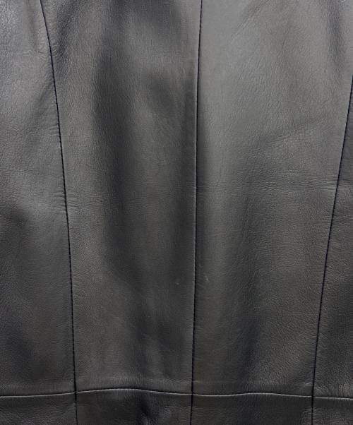 ITALY MODE（-）ITALY MODE (-) レザーコート ブラック サイズ:55の古着・服飾アイテム