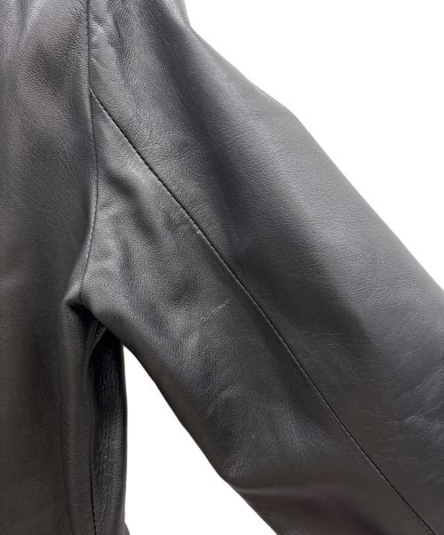 ITALY MODE（-）ITALY MODE (-) レザーコート ブラック サイズ:55の古着・服飾アイテム