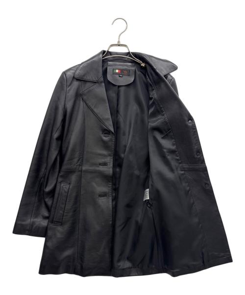 ITALY MODE（-）ITALY MODE (-) レザーコート ブラック サイズ:55の古着・服飾アイテム