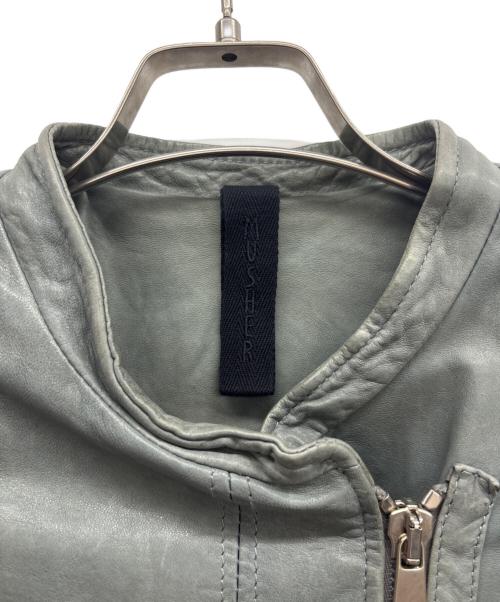 MUSHER（マーシャー）MUSHER (マーシャー) レザージャケット グレー サイズ:03の古着・服飾アイテム