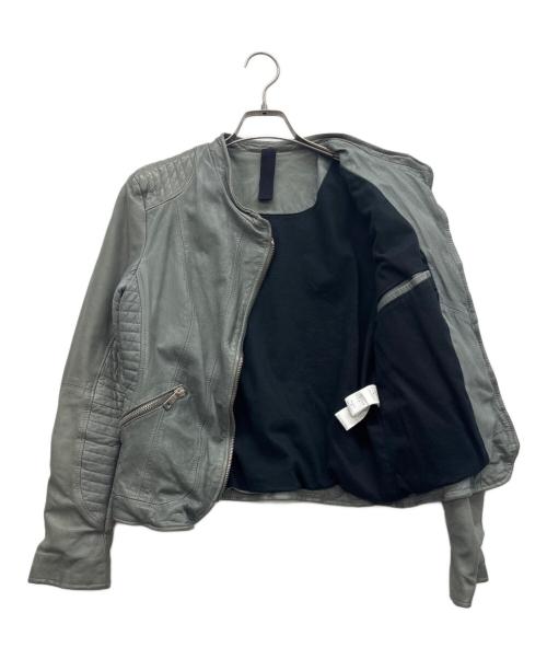 MUSHER（マーシャー）MUSHER (マーシャー) レザージャケット グレー サイズ:03の古着・服飾アイテム