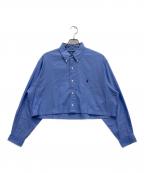 RALPH LAURENラルフローレン）の古着「ショート丈ボタンダウンシャツ」｜ブルー
