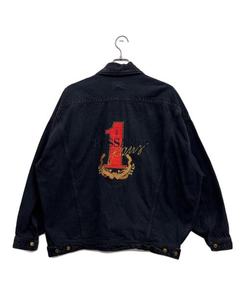 TRUSSARDI JEANS（トラサルディージーンズ）TRUSSARDI JEANS (トラサルディージーンズ) デニムジャケット グレー サイズ:Lの古着・服飾アイテム