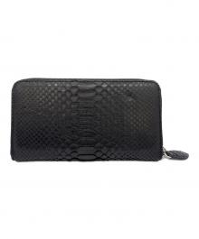 PYTHON SKIN GENUINE（パイソンスキンジェニュイン）の古着「ラウンド長財布」｜ブラック