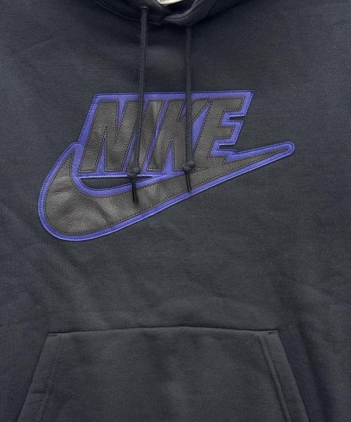 SUPREME（シュプリーム）SUPREME (シュプリーム) NIKE (ナイキ) Leather Applique Hooded Sweatshirt ブラック サイズ:Sの古着・服飾アイテム