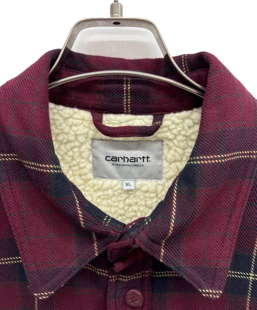 CarHartt（カーハート）CarHartt (カーハート) 裏ボアアーチャーシャツジャケット ワインレッド サイズ:XLの古着・服飾アイテム