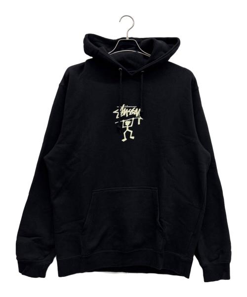 stussy（ステューシー）stussy (ステューシー) プルオーバーパーカー ブラック サイズ:XLの古着・服飾アイテム