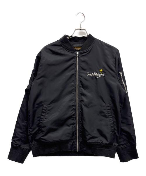 FLAG STAFF（フラグスタッフ）FLAG STAFF (フラグスタッフ) PEANUTS (ピーナッツ) MA-1ジャケット ブラック サイズ:XLの古着・服飾アイテム