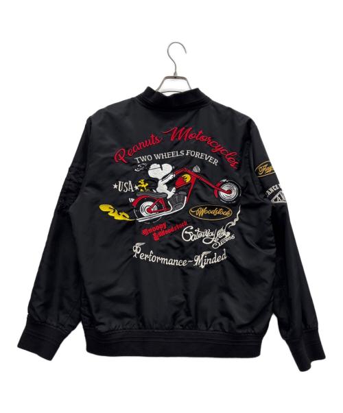 FLAG STAFF（フラグスタッフ）FLAG STAFF (フラグスタッフ) PEANUTS (ピーナッツ) MA-1ジャケット ブラック サイズ:XLの古着・服飾アイテム