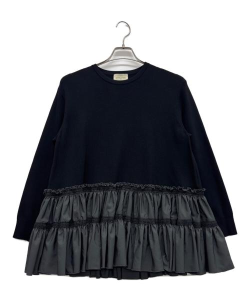 UNITED ARROWS TOKYO（ユナイテッドアローズトウキョウ）UNITED ARROWS TOKYO (ユナイテッドアローズトウキョウ) エンブロティアードコンビニット ブラック×グレー サイズ:表記無しの古着・服飾アイテム