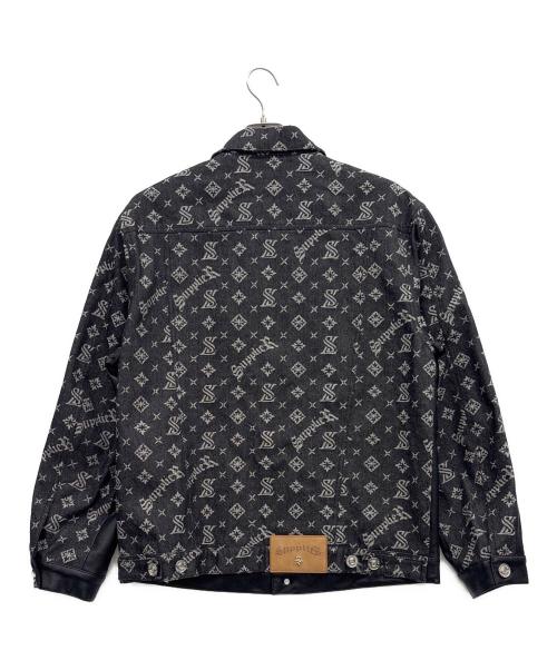 SUPPLIER（サプライヤー）SUPPLIER (サプライヤー) フェイクレザー×デニム切替ジャケット ブラック サイズ:Lの古着・服飾アイテム