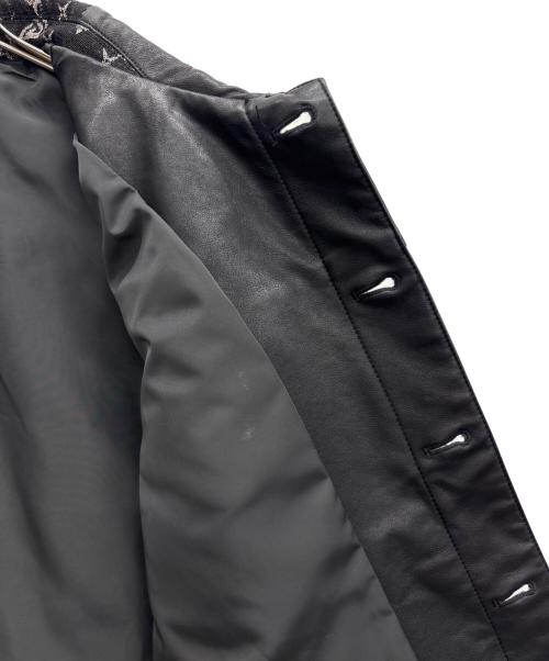 SUPPLIER（サプライヤー）SUPPLIER (サプライヤー) フェイクレザー×デニム切替ジャケット ブラック サイズ:Lの古着・服飾アイテム