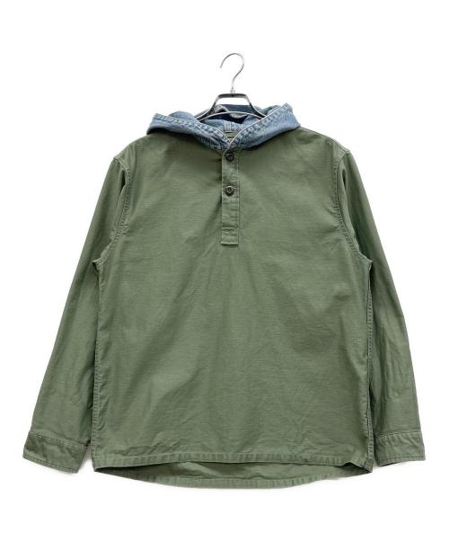 ATMOS（アトモス）ATMOS (アトモス) 切替パーカー カーキ×ブルー サイズ:Mの古着・服飾アイテム