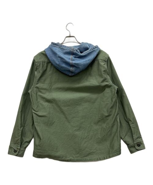 ATMOS（アトモス）ATMOS (アトモス) 切替パーカー カーキ×ブルー サイズ:Mの古着・服飾アイテム