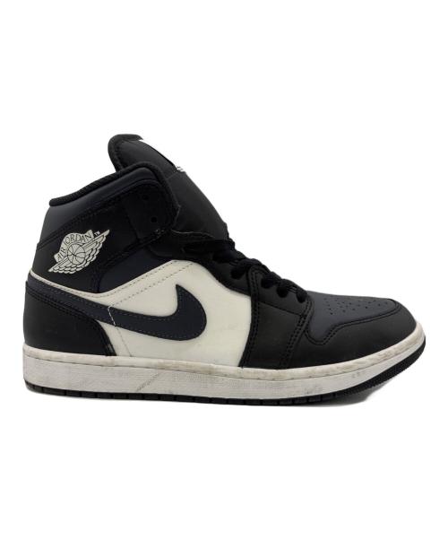NIKE（ナイキ）NIKE (ナイキ) AIR JORDAN 1 MID ブラック×ホワイト サイズ:27の古着・服飾アイテム