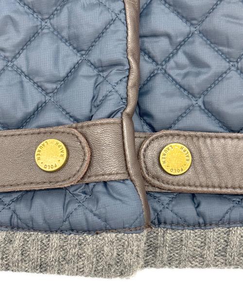 POLO RALPH LAUREN（ポロ・ラルフローレン）POLO RALPH LAUREN (ポロ・ラルフローレン) キルティング手袋 ネイビー×ブラウン サイズ:Mの古着・服飾アイテム
