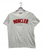 MONCLERモンクレール）の古着「フロッキーロゴTシャツ」｜ホワイト×レッド