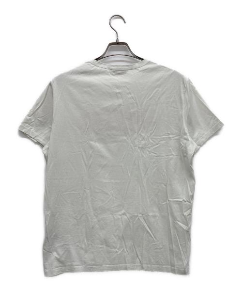 MONCLER（モンクレール）MONCLER (モンクレール) フロッキーロゴTシャツ ホワイト×レッド サイズ:表記無しの古着・服飾アイテム