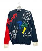 jc de castelbajac×DISNEYジャン・シャルル・ドゥ・カステルバジャック×ディズニー）の古着「ニット」｜ネイビー×レッド