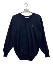 Burberry's（バーバリーズ）の古着「Vネックウールニット」｜ネイビー
