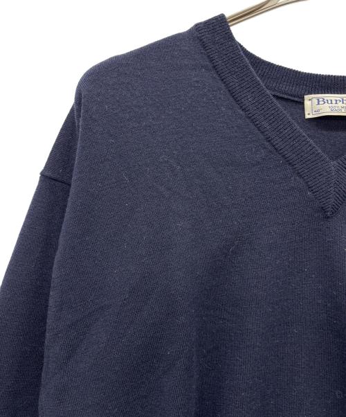 Burberry's（バーバリーズ）Burberry's (バーバリーズ) Vネックウールニット ネイビー サイズ:40の古着・服飾アイテム