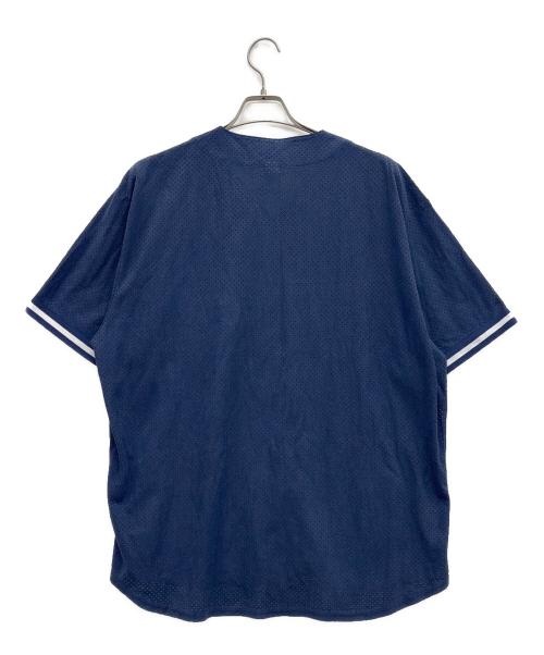 SUPREME（シュプリーム）SUPREME (シュプリーム) ULTRASUEDE MESH BASEBALL JERSEY ネイビー×ホワイト サイズ:XLの古着・服飾アイテム