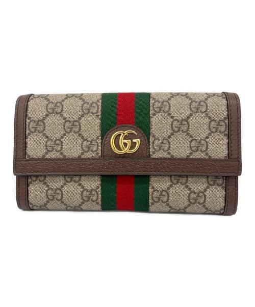 GUCCI（グッチ）GUCCI (グッチ) 長財布 ブラウンの古着・服飾アイテム