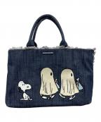 Samantha Thavasa Deluxe×Vintage PEANUTSサマンサタバサ デラックス×ヴィンテージピーナッツ）の古着「デニムトートバッグ」｜ネイビー