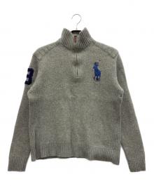 POLO RALPH LAUREN（ポロ・ラルフローレン）の古着「ハイネックジップニット」｜グレー